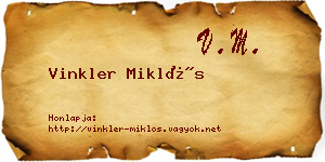 Vinkler Miklós névjegykártya