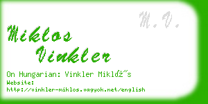 miklos vinkler business card